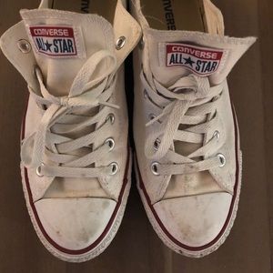 White canvas converse sneakers